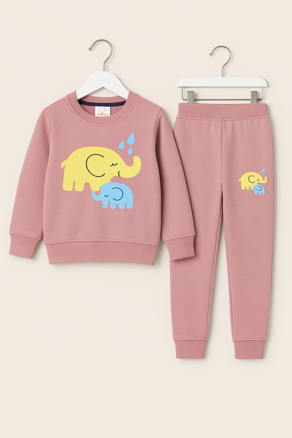 Girls Winter Track Suite | Elephant | Baby Pink