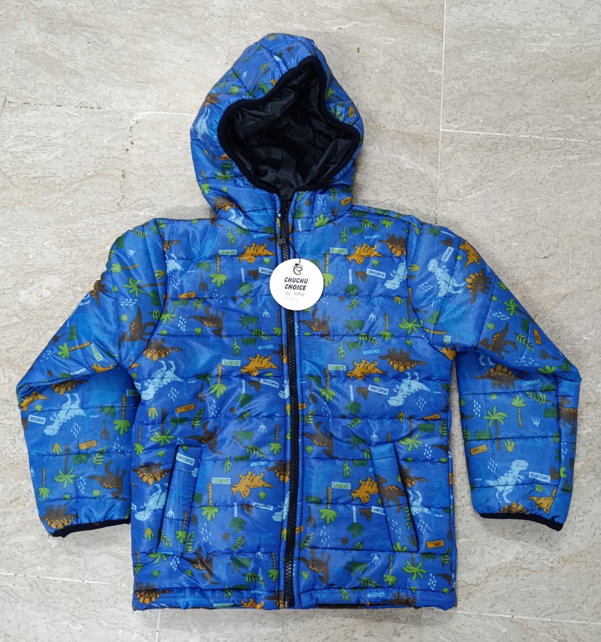 Puffer Full Sleeve Hoodie | Cartoon | Blue