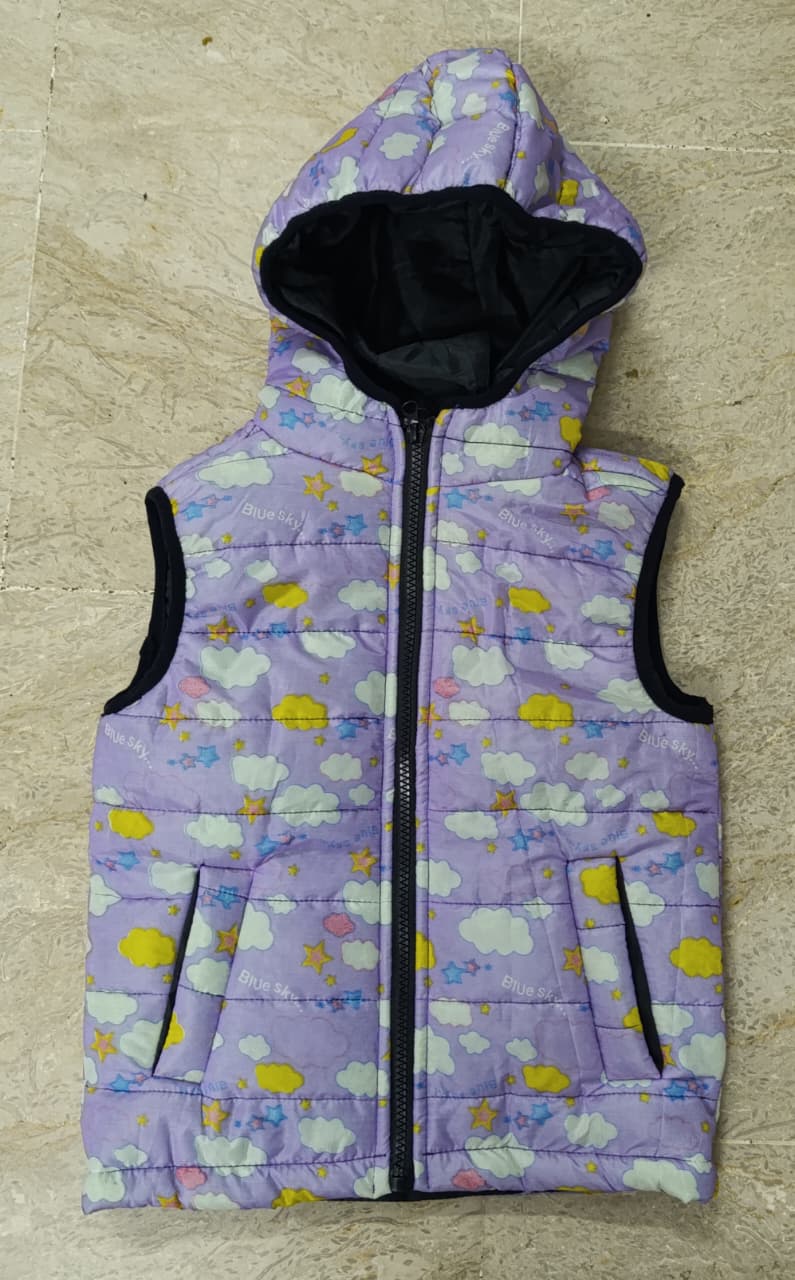 Puffer Sleeveless Jacket | Clouds | Light Purple