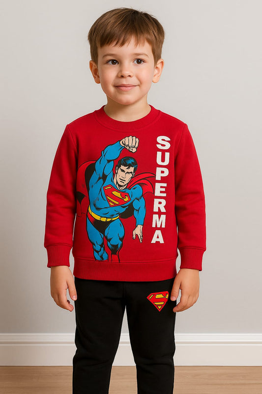 Boys Winter Track Suite | SuperMan | Red