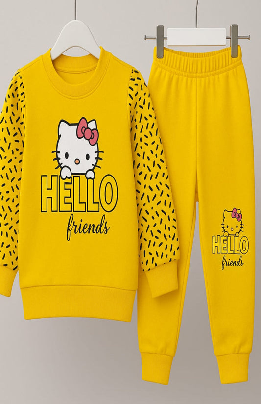 Girls Winter Track Suite | Kitty | Yellow