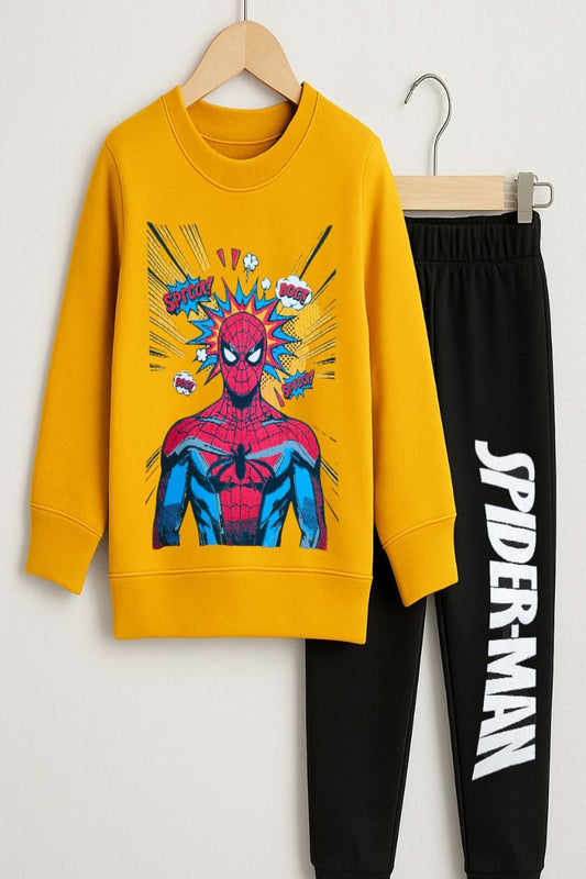 Boys Winter Track Suite | Spiderman | Yellow & Black