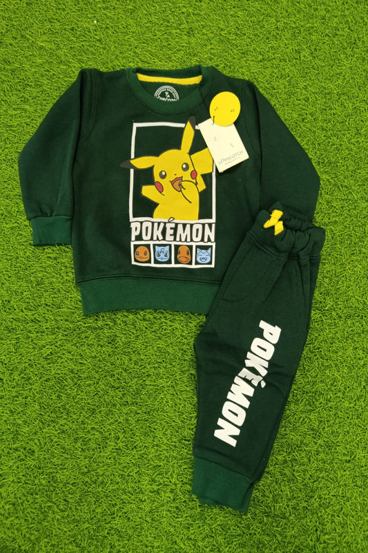 Unisex Winter Track Suite | Pikachu| Dark Green