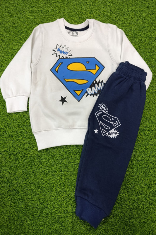 Boys Winter Track Suite | Superman | White