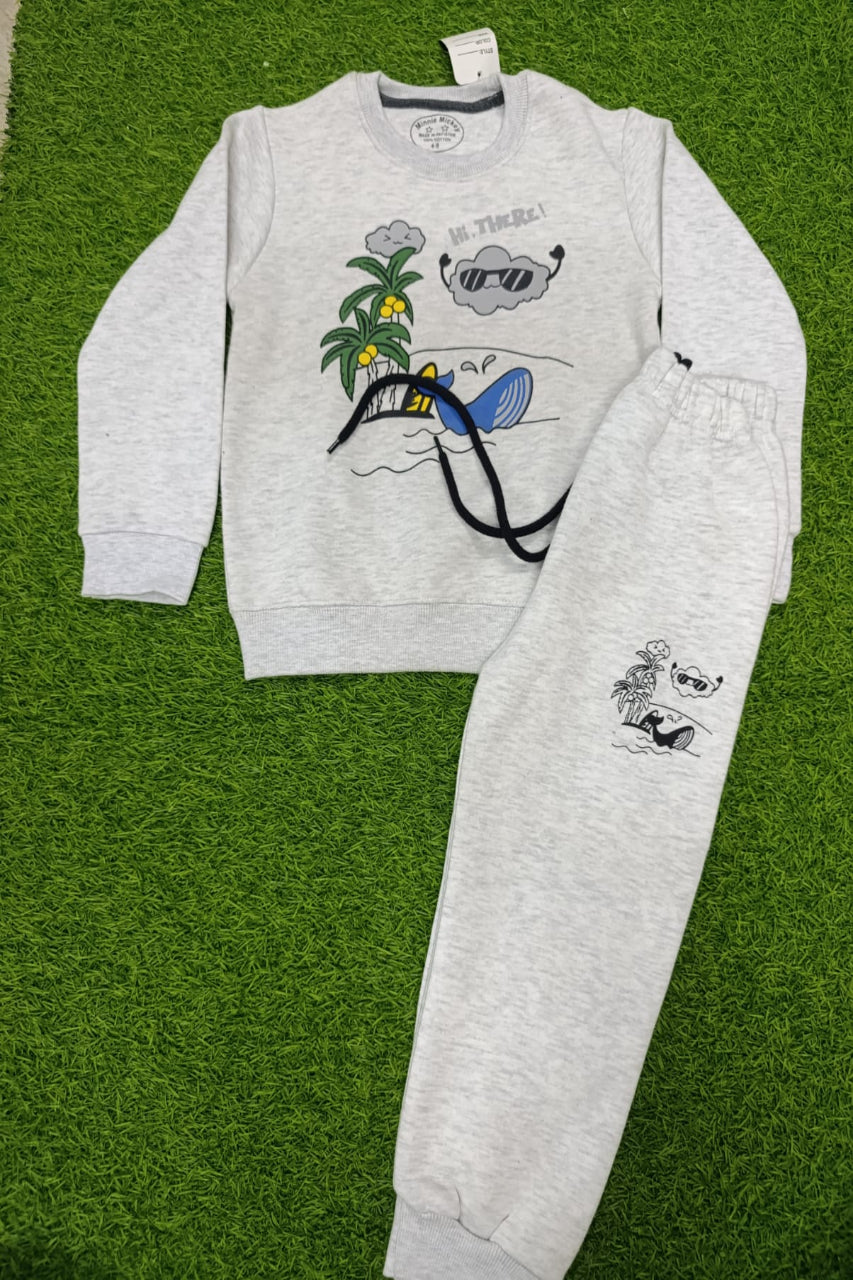 Boys Winter Track Suite | Cloud | White