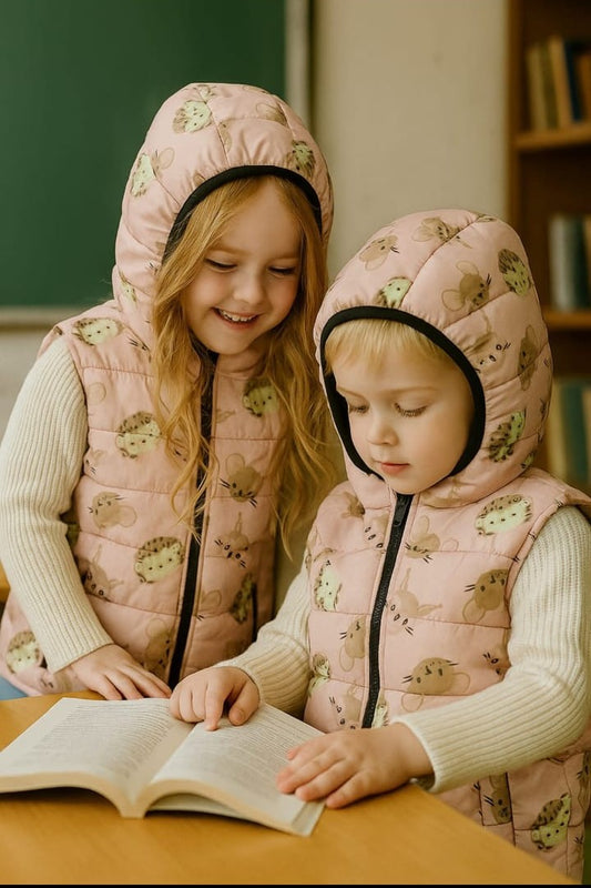 Puffer Sleeveless  | Mouse | Light Pink