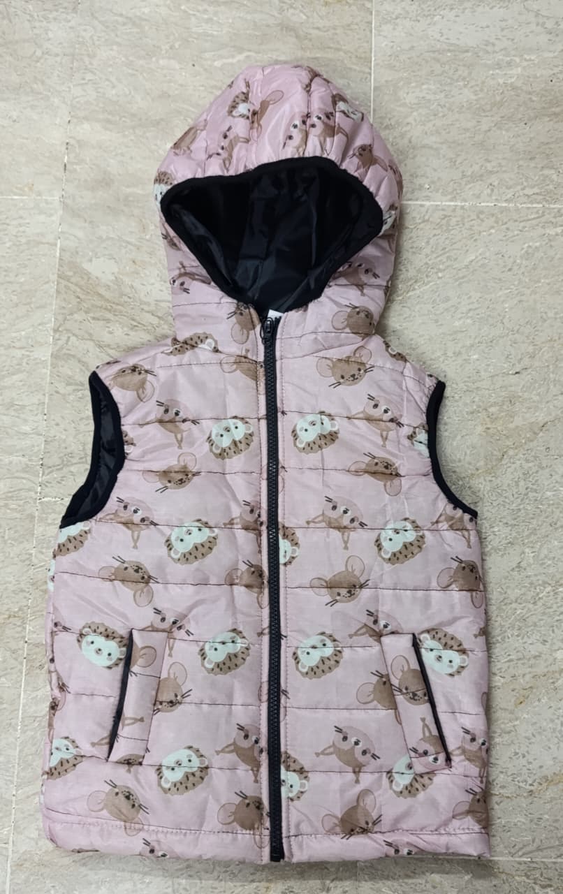 Puffer Sleeveless  | Mouse | Light Pink